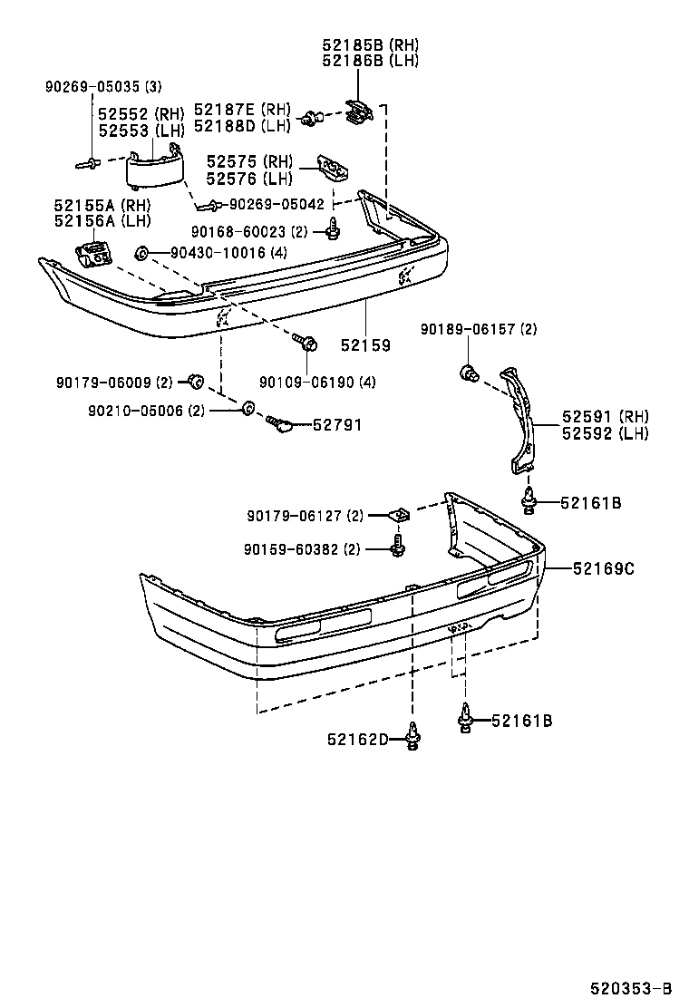  CALDINA |  REAR BUMPER BUMPER STAY