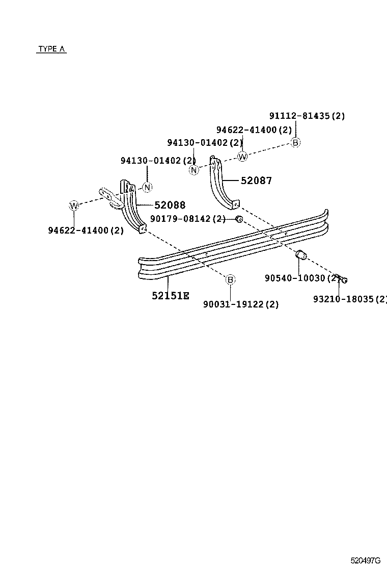  DYNA TOYOACE |  REAR BUMPER BUMPER STAY