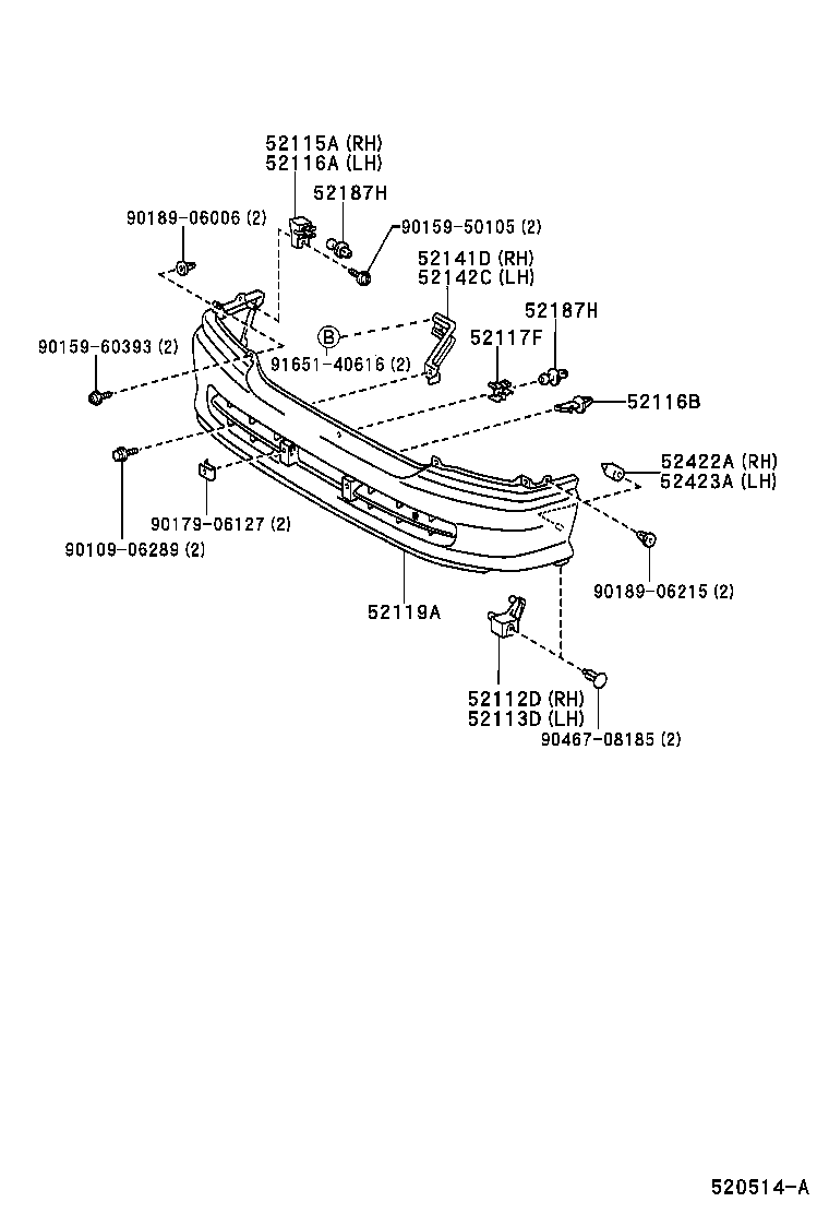  LITE TOWNACE |  FRONT BUMPER BUMPER STAY
