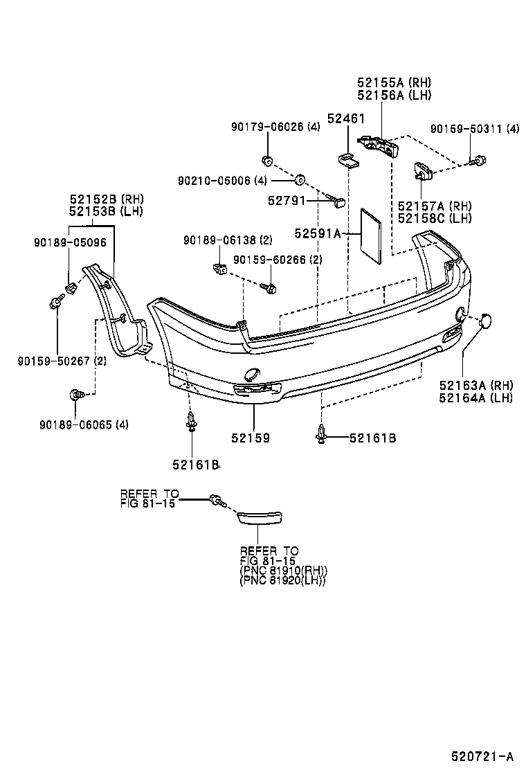  IPSUM |  REAR BUMPER BUMPER STAY