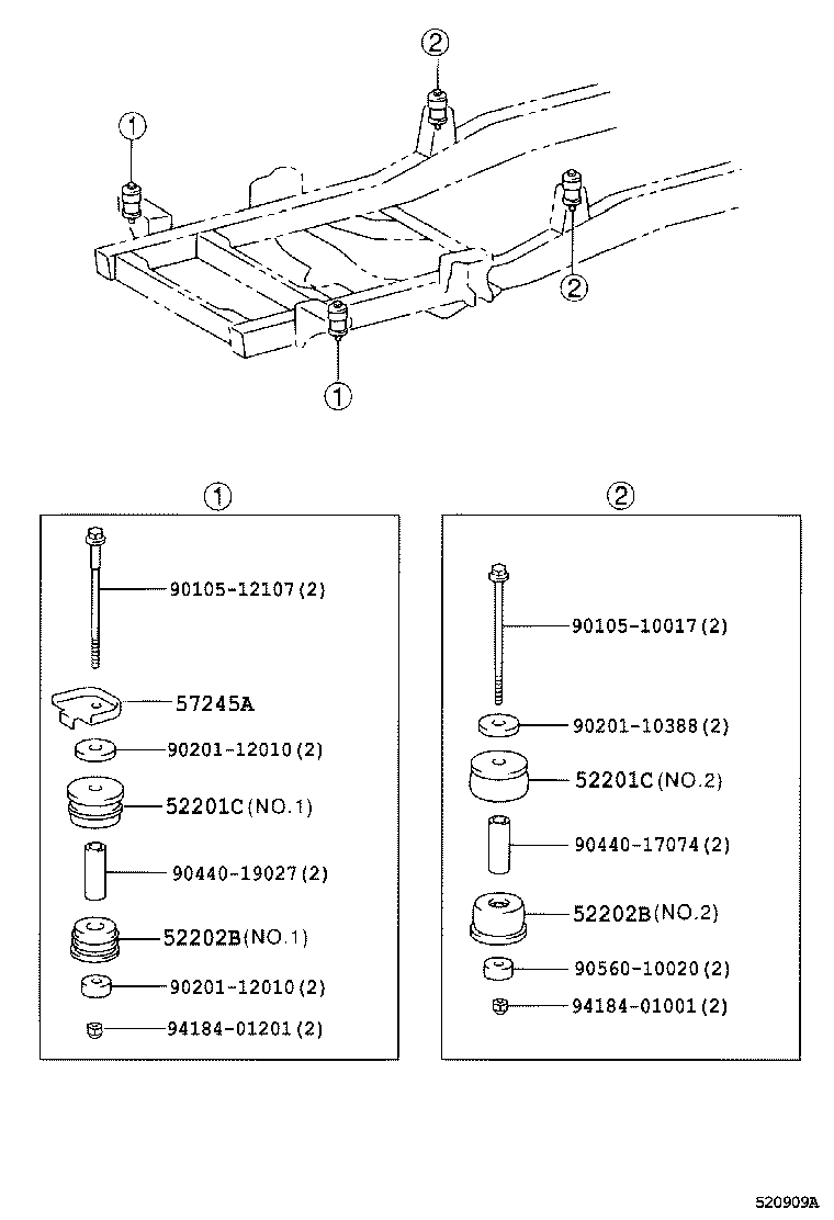  LITE TOWNACE |  CAB MOUNTING BODY MOUNTING
