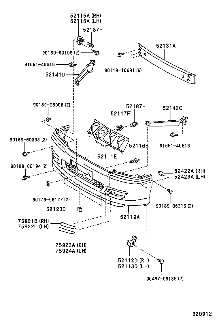  LITE TOWNACE |  FRONT BUMPER BUMPER STAY