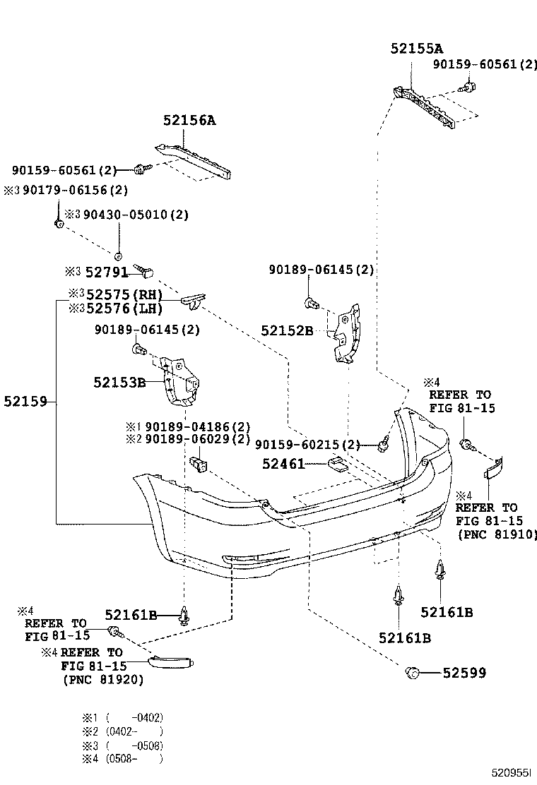  WISH |  REAR BUMPER BUMPER STAY