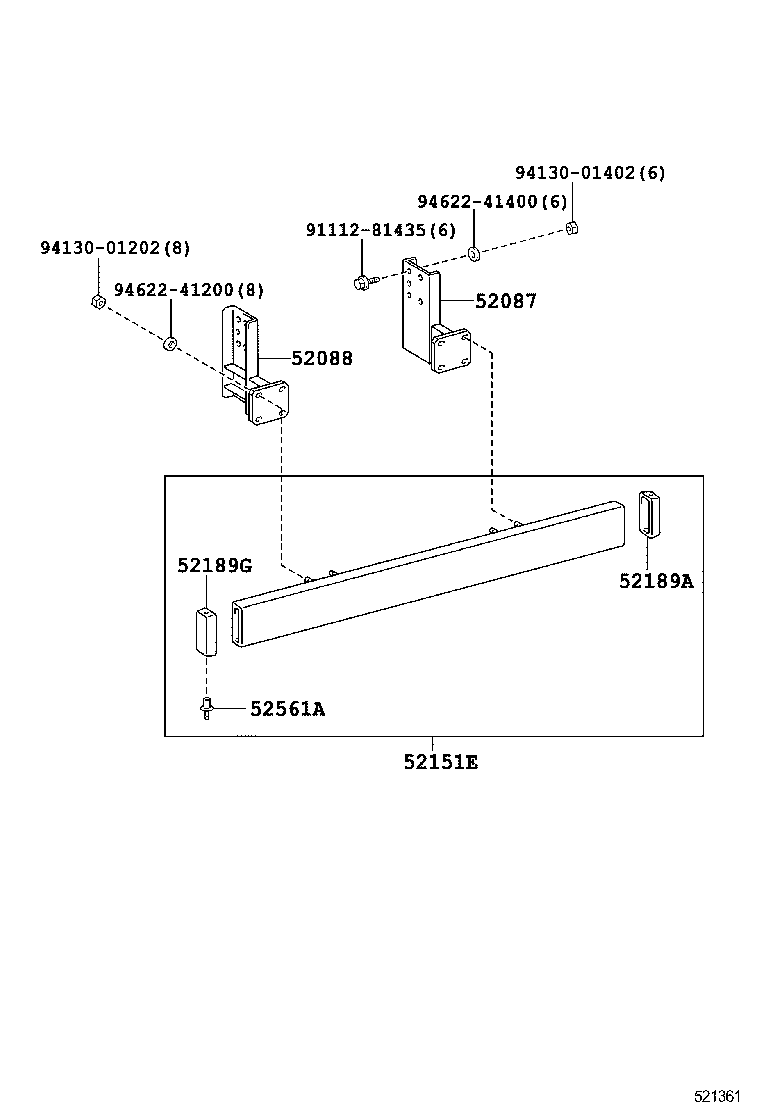 DYNA TOYOACE |  REAR BUMPER BUMPER STAY