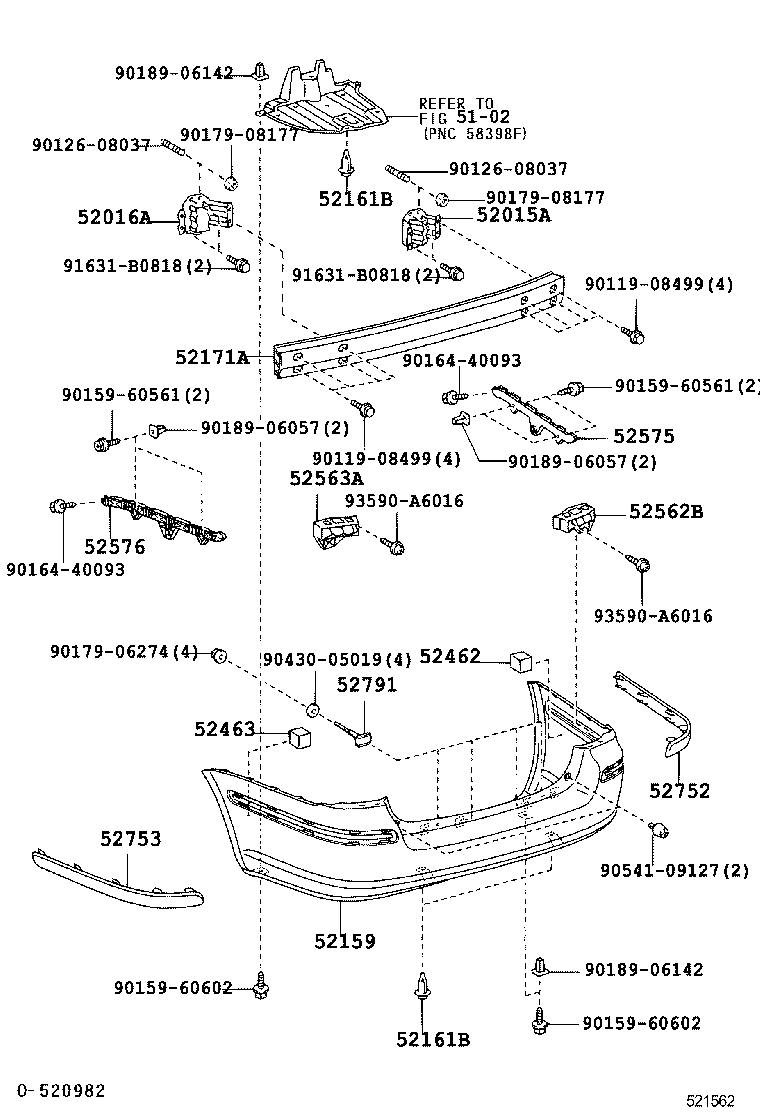  AVENSIS |  REAR BUMPER BUMPER STAY