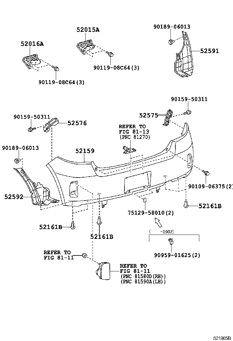  VITZ |  REAR BUMPER BUMPER STAY