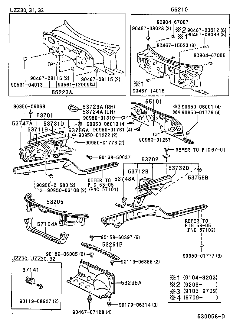  SOARER |  FRONT FENDER APRON DASH PANEL