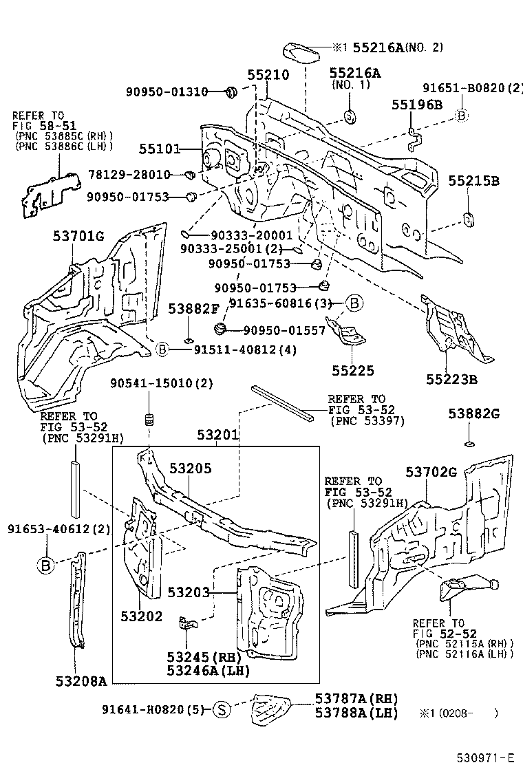  LITE TOWNACE NOAH V |  FRONT FENDER APRON DASH PANEL
