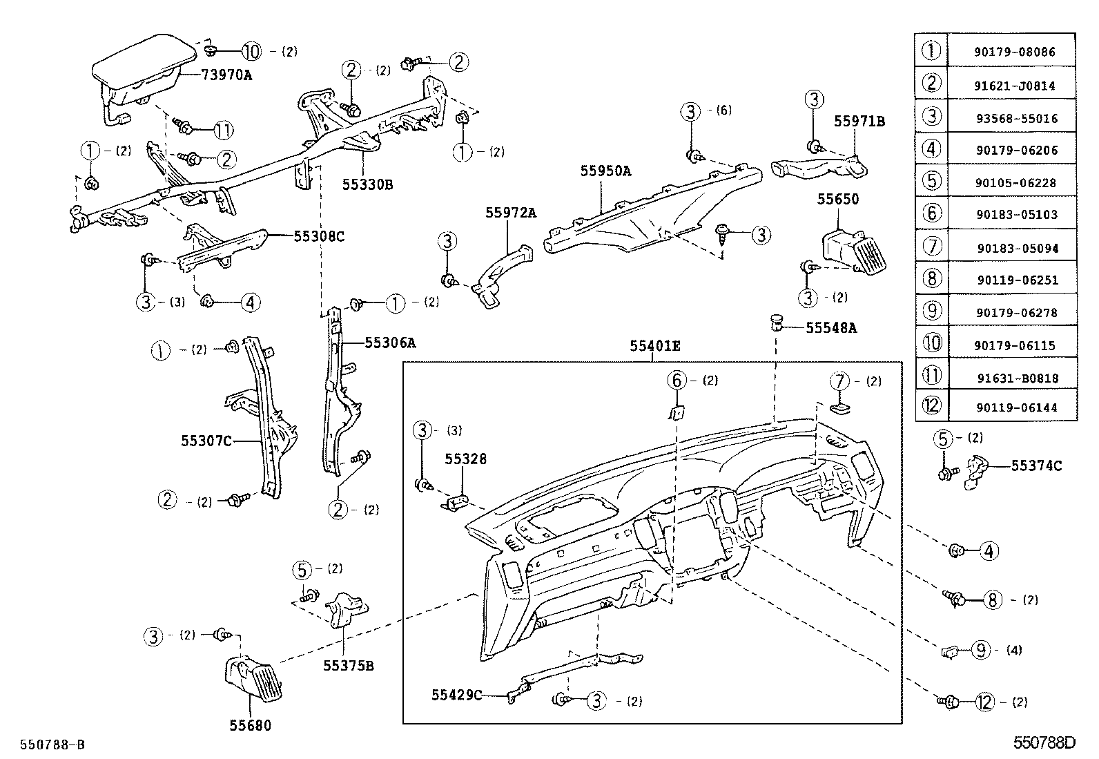  KLUGER L V |  INSTRUMENT PANEL GLOVE COMPARTMENT