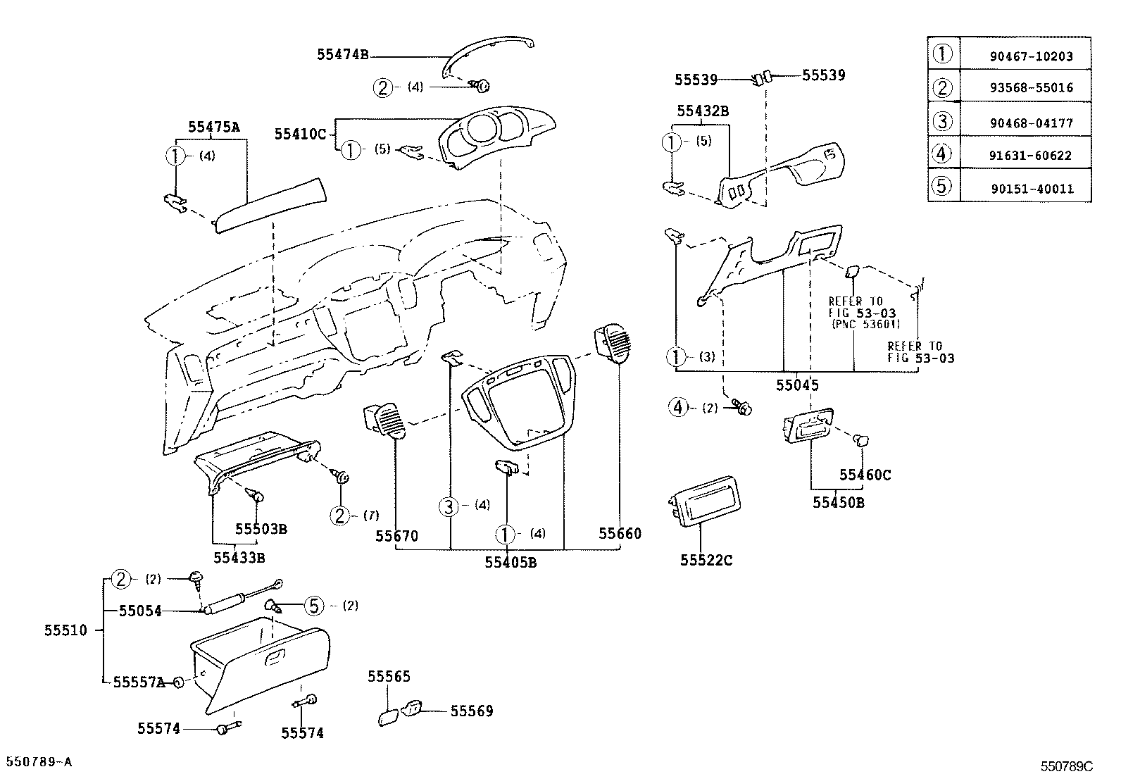  KLUGER L V |  INSTRUMENT PANEL GLOVE COMPARTMENT