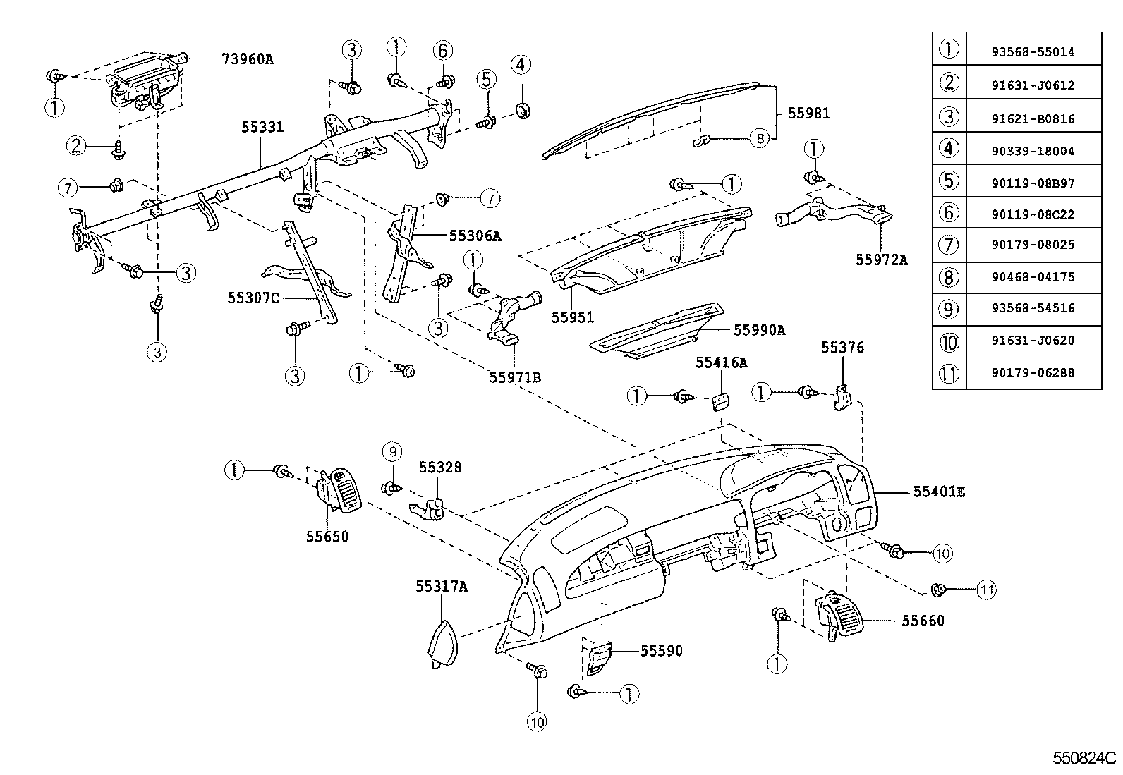  SOARER SC430 |  INSTRUMENT PANEL GLOVE COMPARTMENT