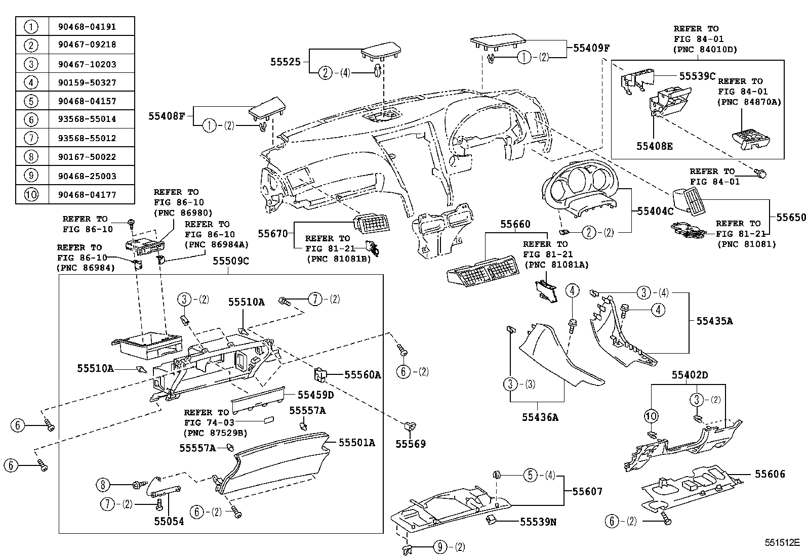  GS460 430 350 |  INSTRUMENT PANEL GLOVE COMPARTMENT