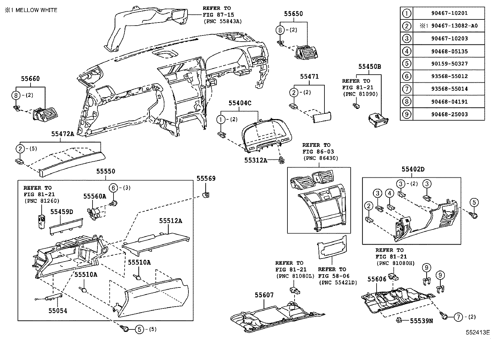  LS600H 600HL |  INSTRUMENT PANEL GLOVE COMPARTMENT