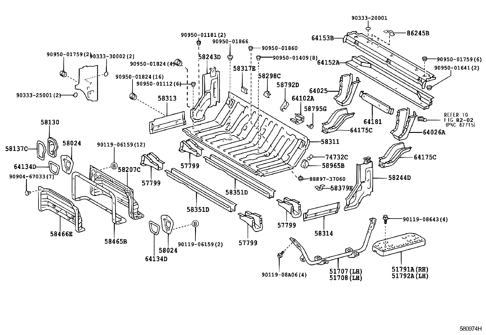  DYNA TOYOACE |  REAR FLOOR PANEL REAR FLOOR MEMBER