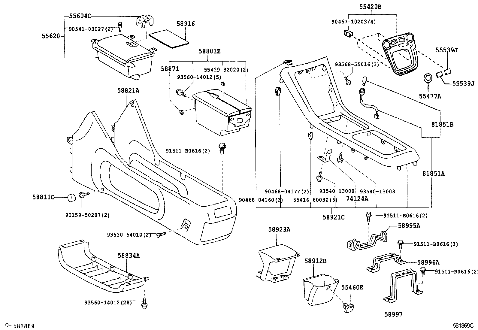  KLUGER L V |  CONSOLE BOX BRACKET