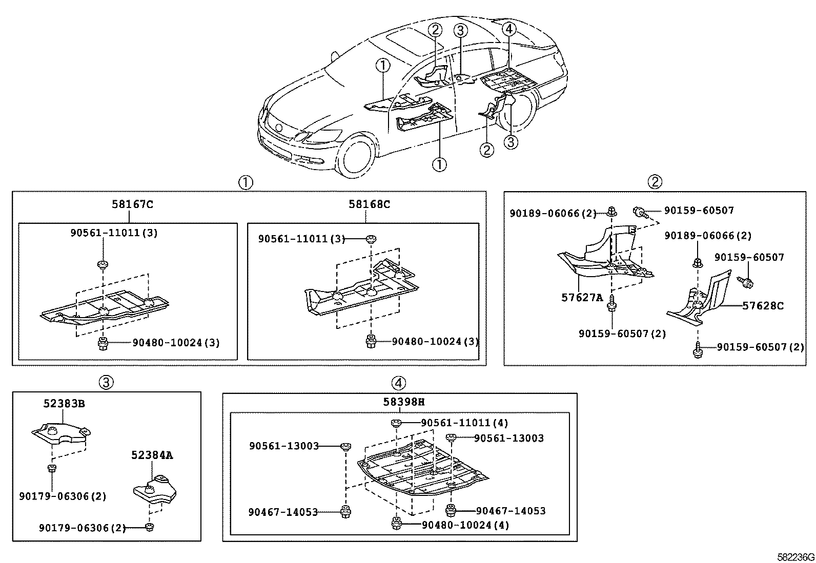  GS460 430 350 |  FLOOR PAN LOWER BACK PANEL