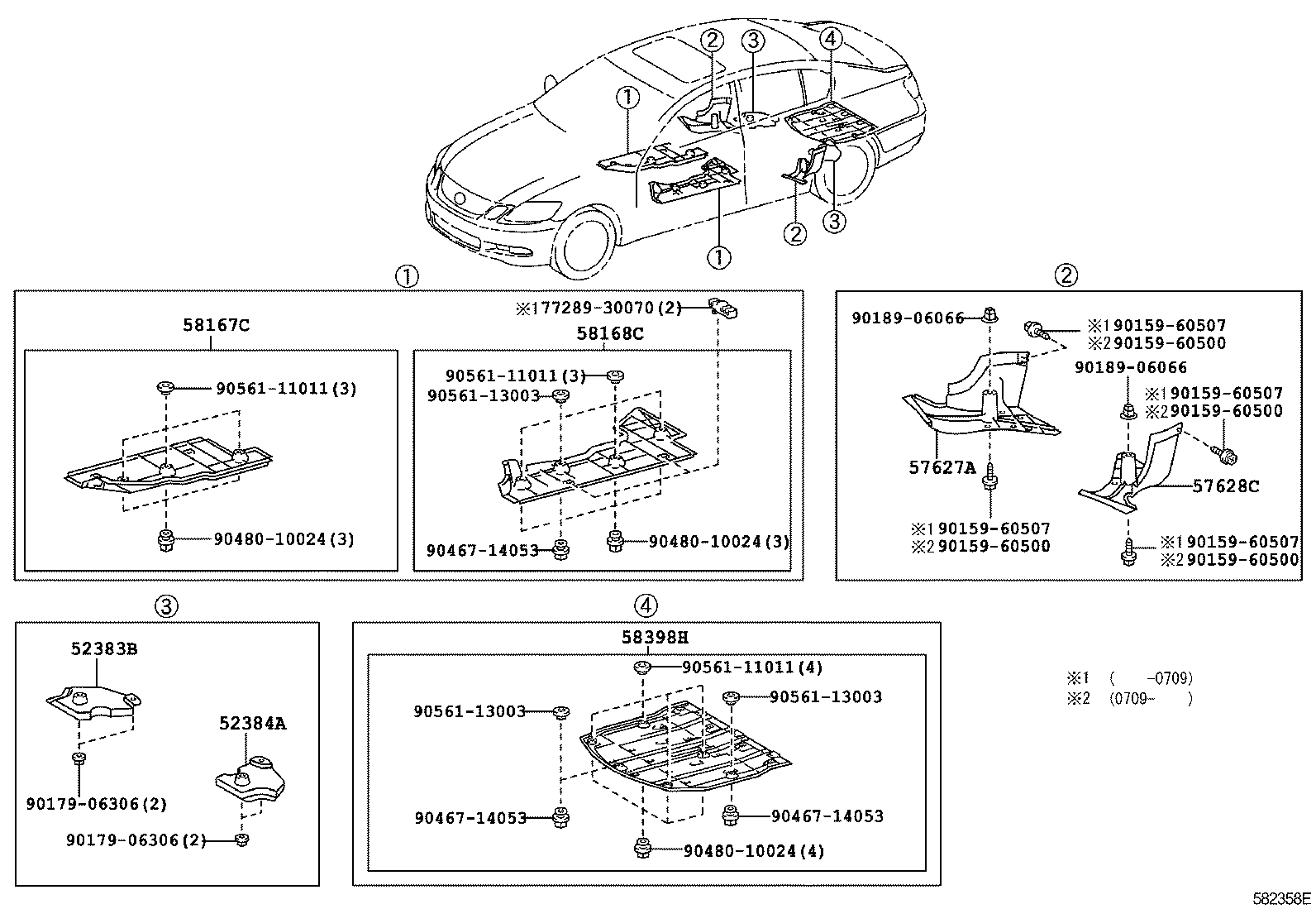  GS460 430 350 |  FLOOR PAN LOWER BACK PANEL