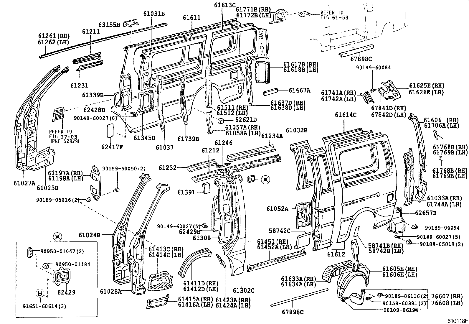 TOYOTA HIACE REGIUSACELH186BZRMDS BODY SIDE MEMBER Japan Parts EU