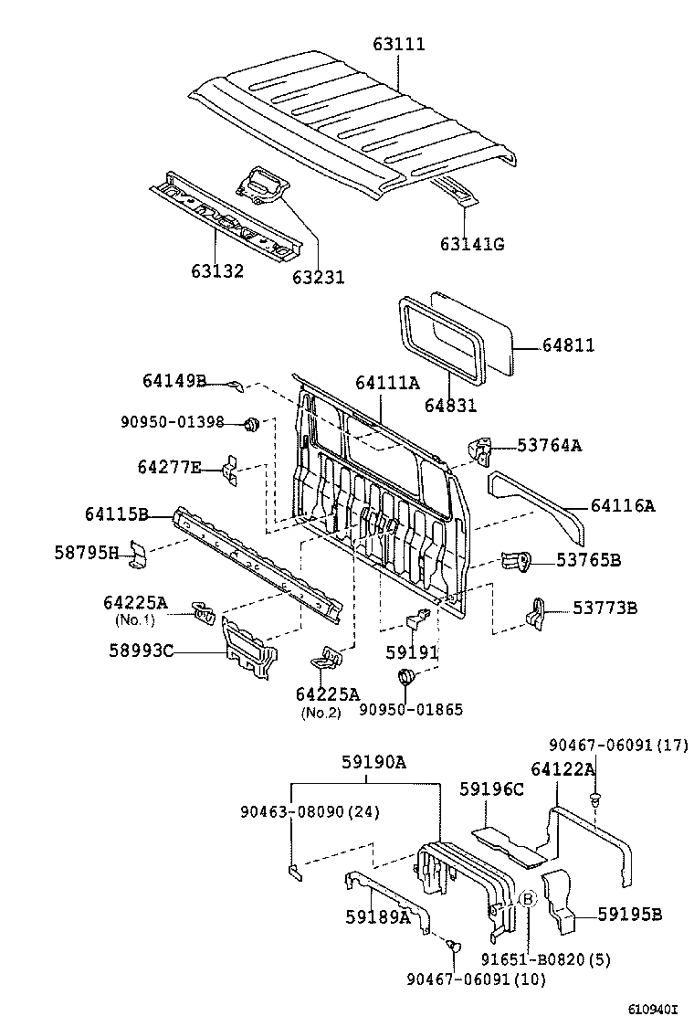  DYNA TOYOACE |  ROOF PANEL BACK PANEL
