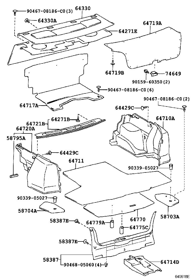  PROGRES |  PACKAGE TRAY PANEL LUGGAGE COMPARTMENT MAT