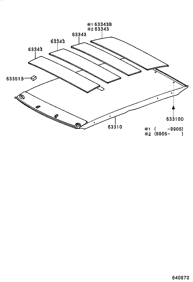  CALDINA |  ROOF HEADLINING SILENCER PAD