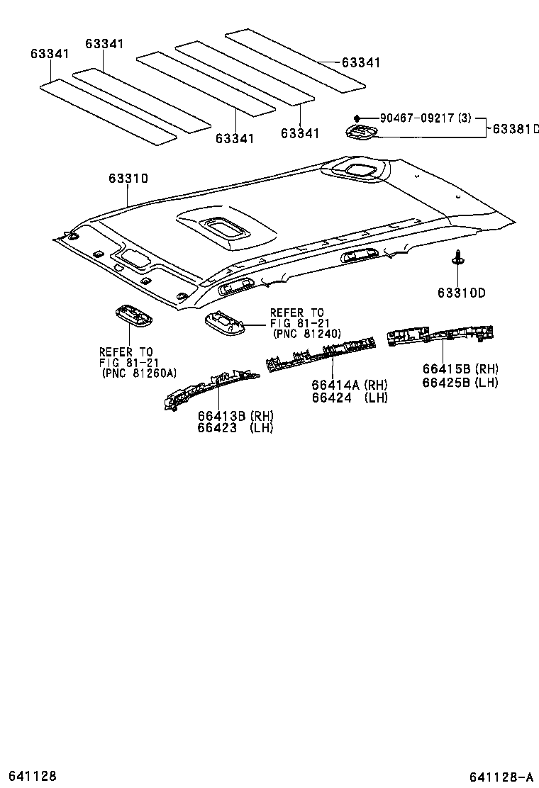  CALDINA |  ROOF HEADLINING SILENCER PAD