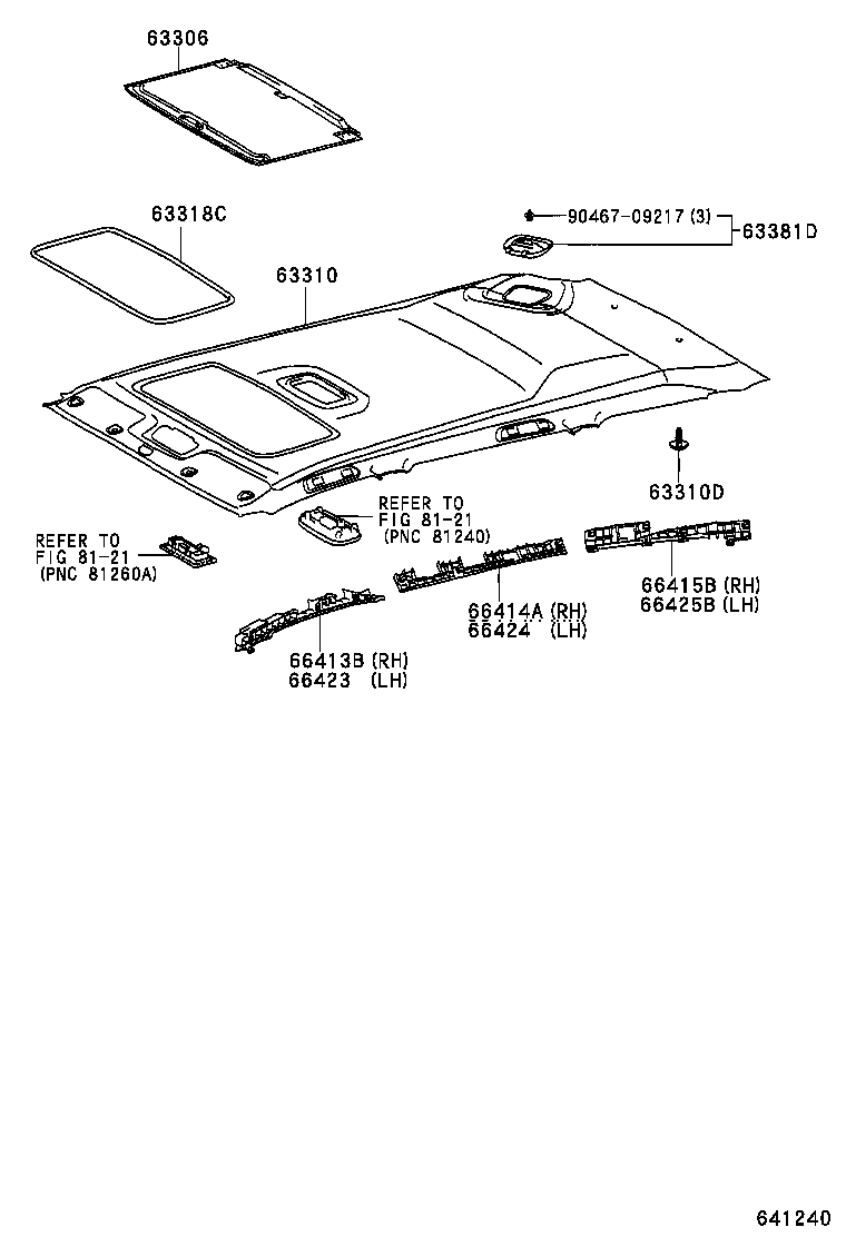 CALDINA |  ROOF HEADLINING SILENCER PAD