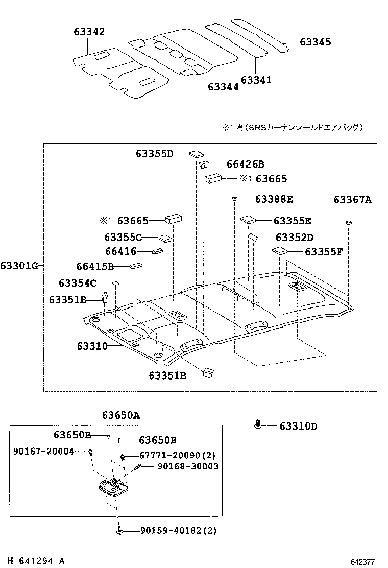  KLUGER L V |  ROOF HEADLINING SILENCER PAD