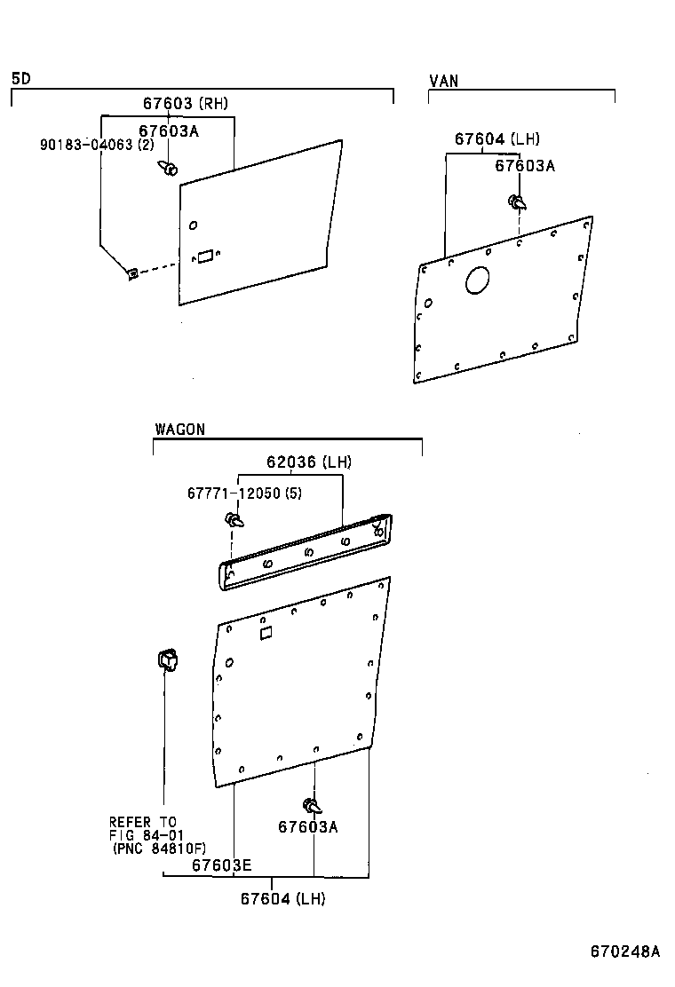  LITE TOWNACE NOAH V |  REAR DOOR PANEL GLASS