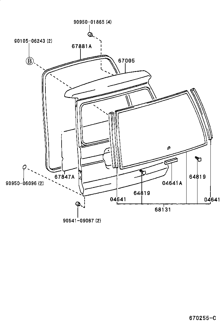  LITE TOWNACE NOAH V |  BACK DOOR PANEL GLASS