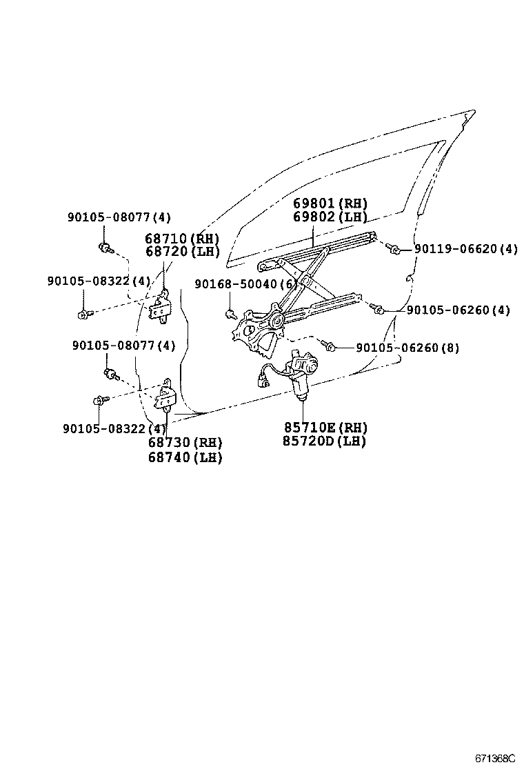  PROGRES |  FRONT DOOR WINDOW REGULATOR HINGE