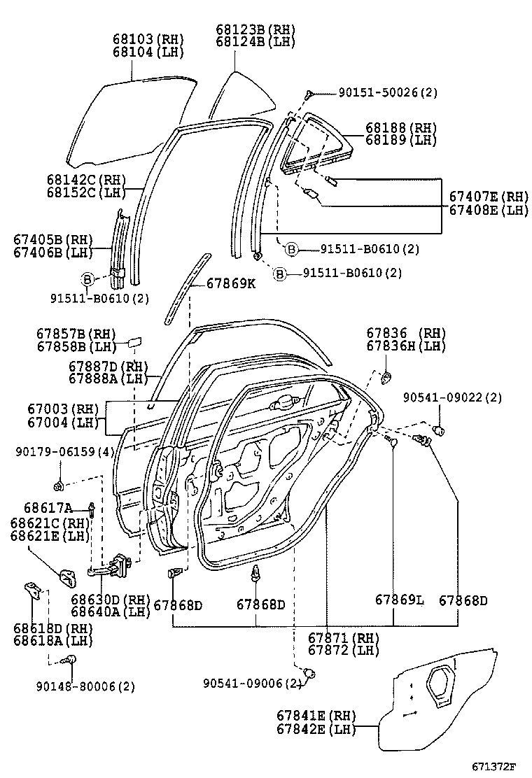 PROGRES |  REAR DOOR PANEL GLASS