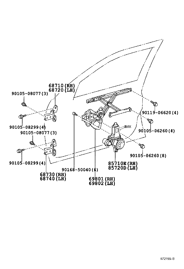  MARK 2 MARK 2 BLIT |  FRONT DOOR WINDOW REGULATOR HINGE