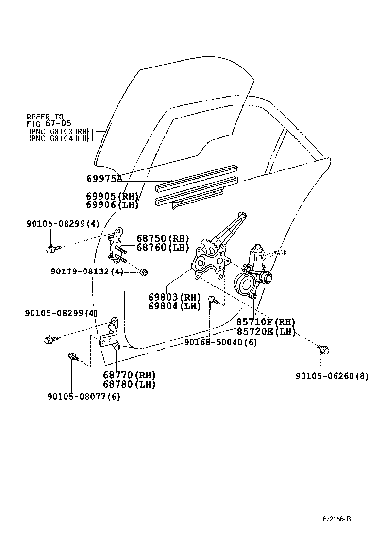  MARK 2 MARK 2 BLIT |  REAR DOOR WINDOW REGULATOR HINGE