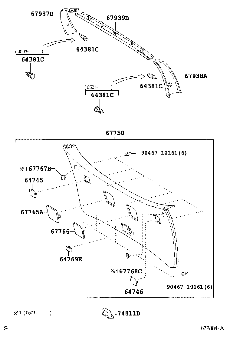  CALDINA |  BACK DOOR PANEL GLASS