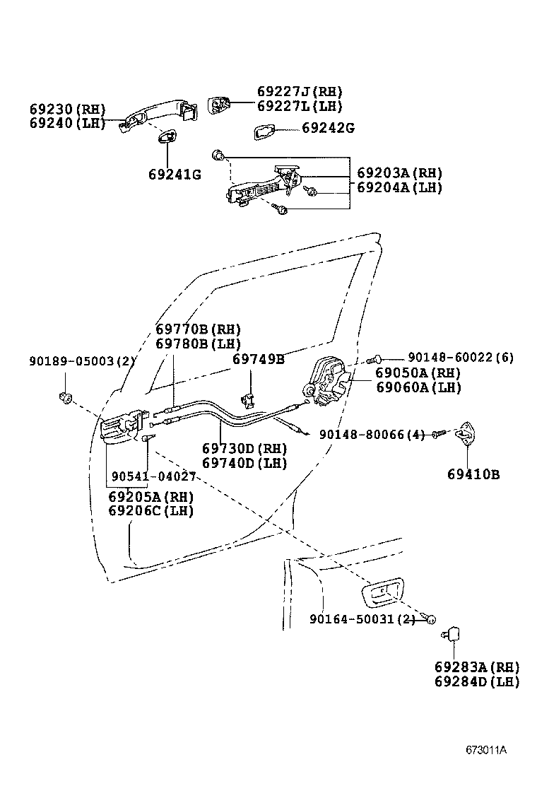  WISH |  REAR DOOR LOCK HANDLE
