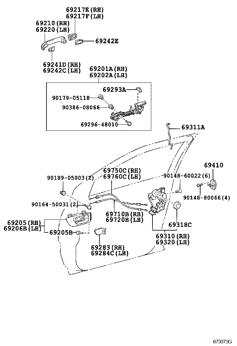  HARRIER |  FRONT DOOR LOCK HANDLE