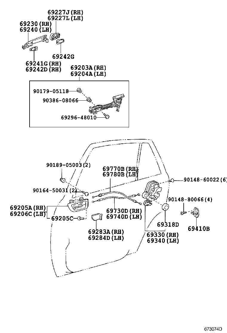  HARRIER |  REAR DOOR LOCK HANDLE