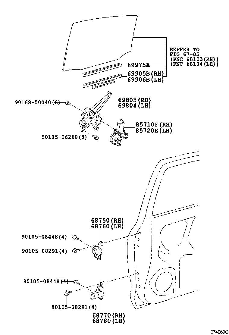  RACTIS |  REAR DOOR WINDOW REGULATOR HINGE