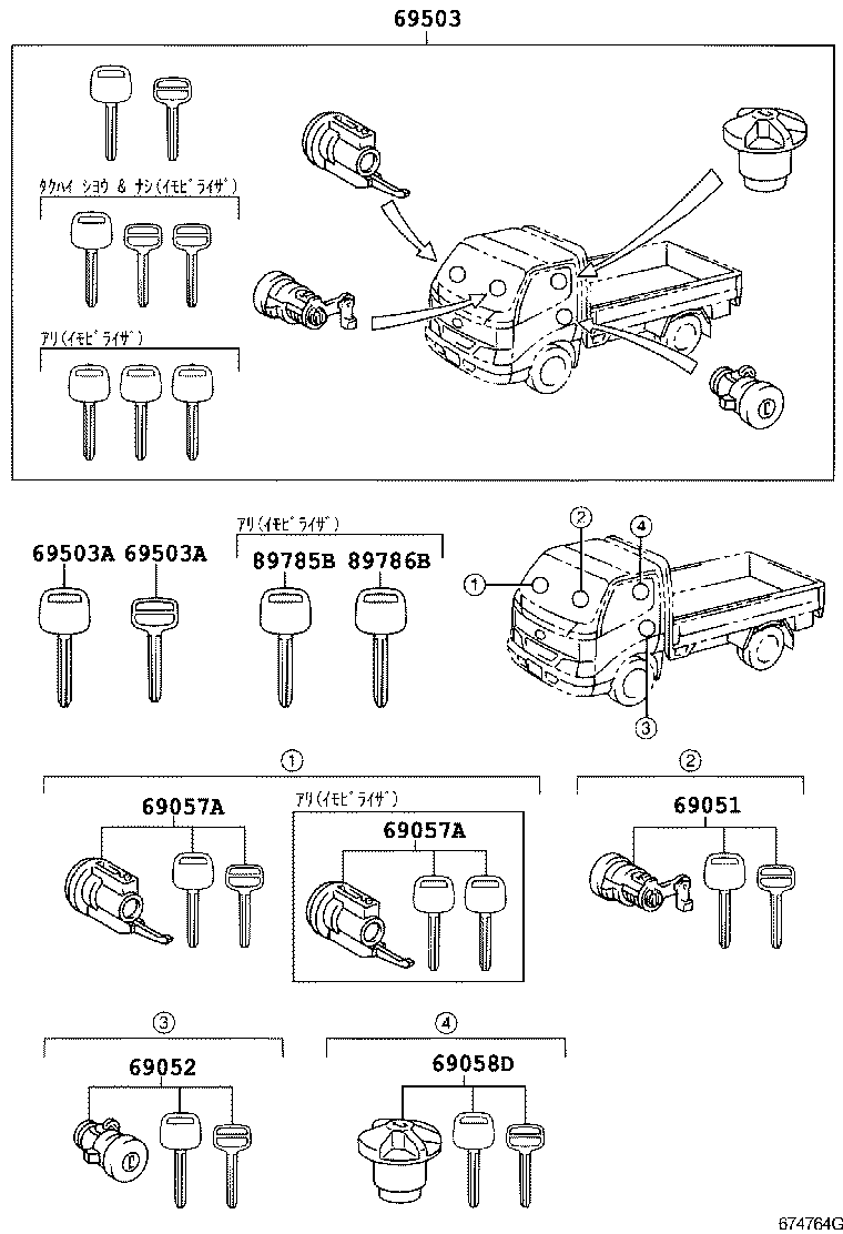  DYNA TOYOACE HV |  LOCK CYLINDER SET