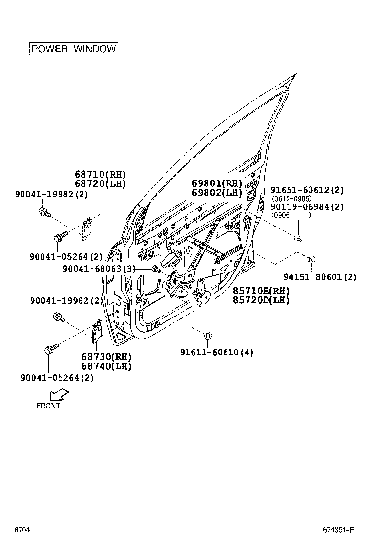  PASSO |  FRONT DOOR WINDOW REGULATOR HINGE
