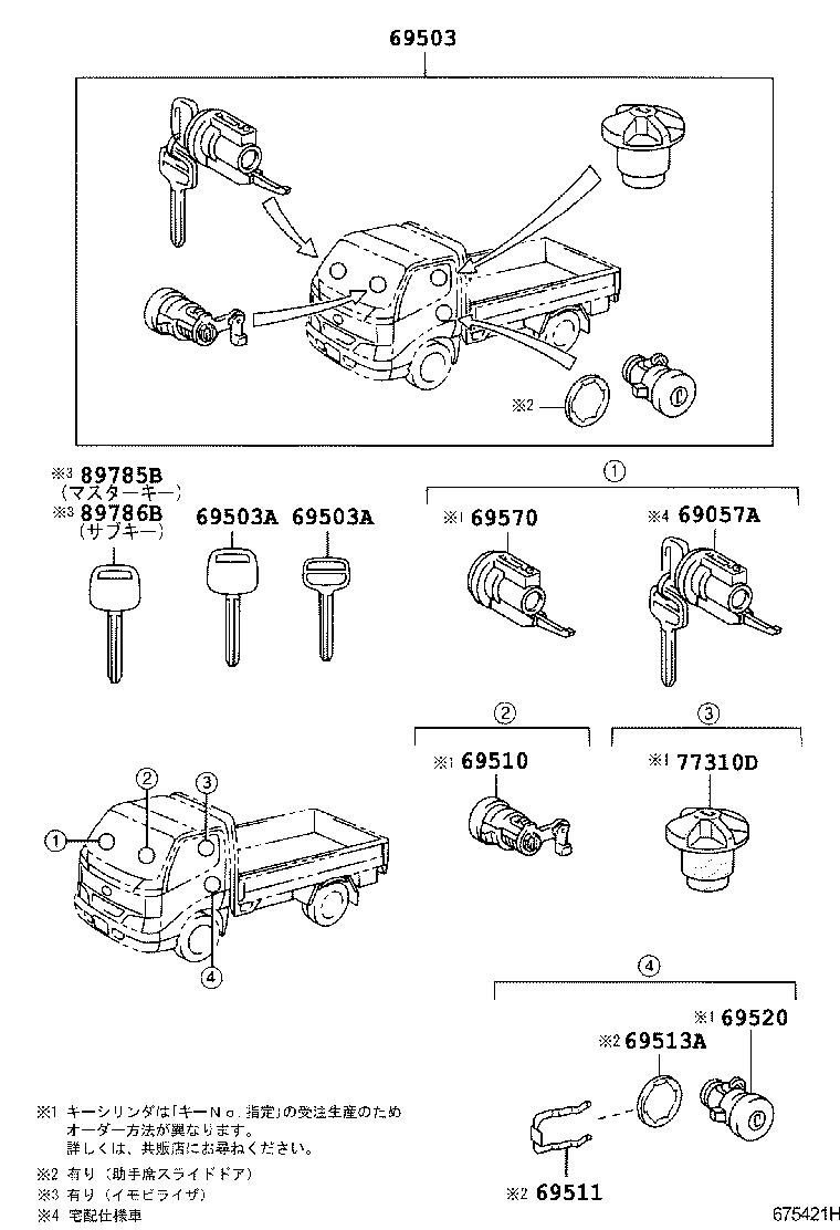  DYNA TOYOACE HV |  LOCK CYLINDER SET