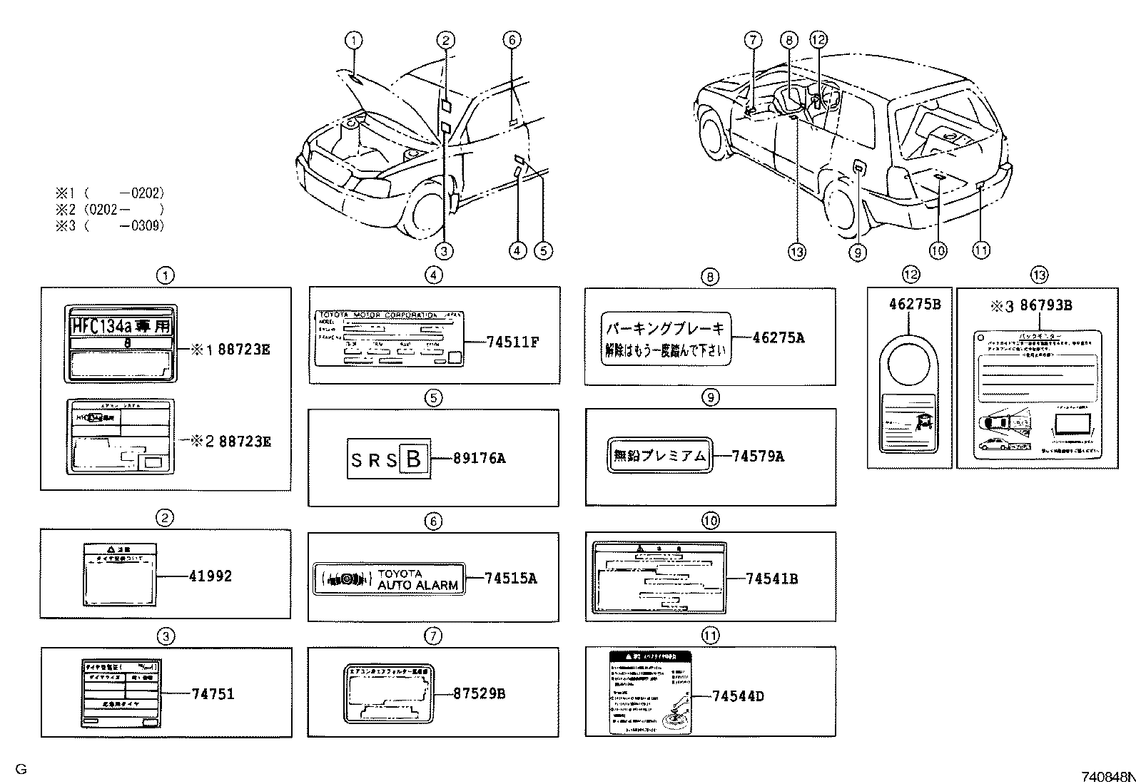  KLUGER L V |  CAUTION PLATE EXTERIOR INTERIOR