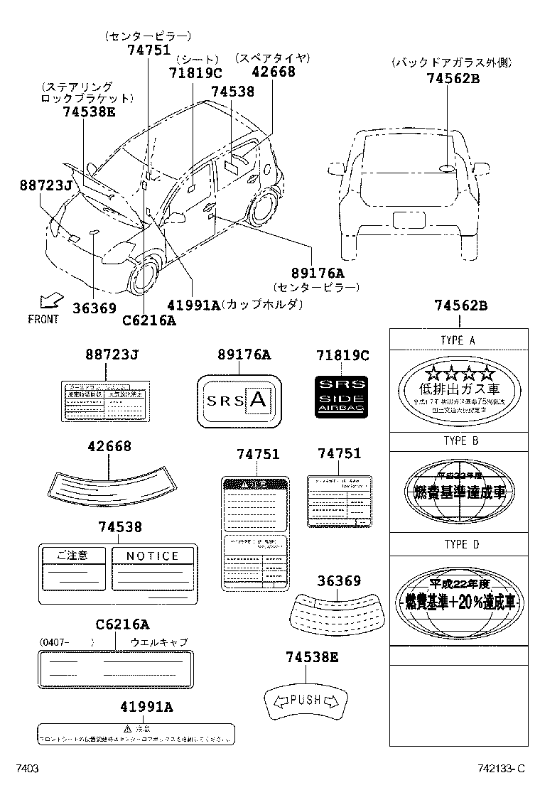  PASSO |  CAUTION PLATE EXTERIOR INTERIOR