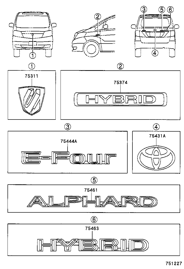  ALPHARD HV |  EMBLEM NAME PLATE
