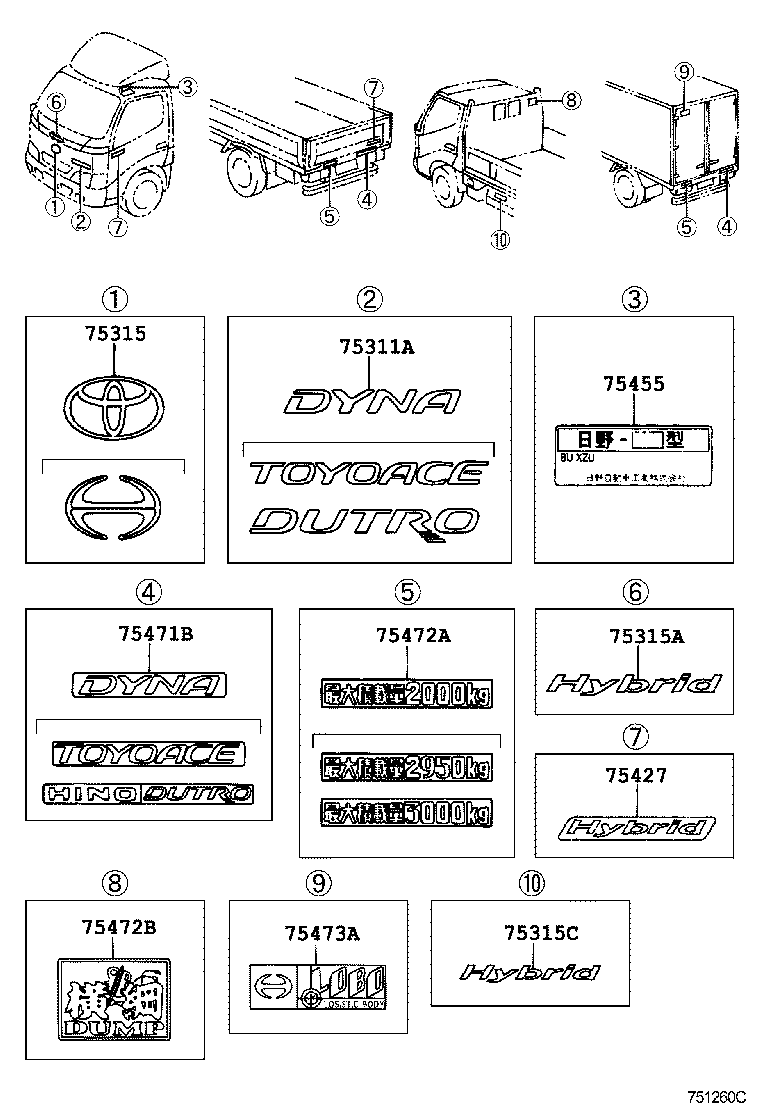  DYNA TOYOACE HV |  EMBLEM NAME PLATE