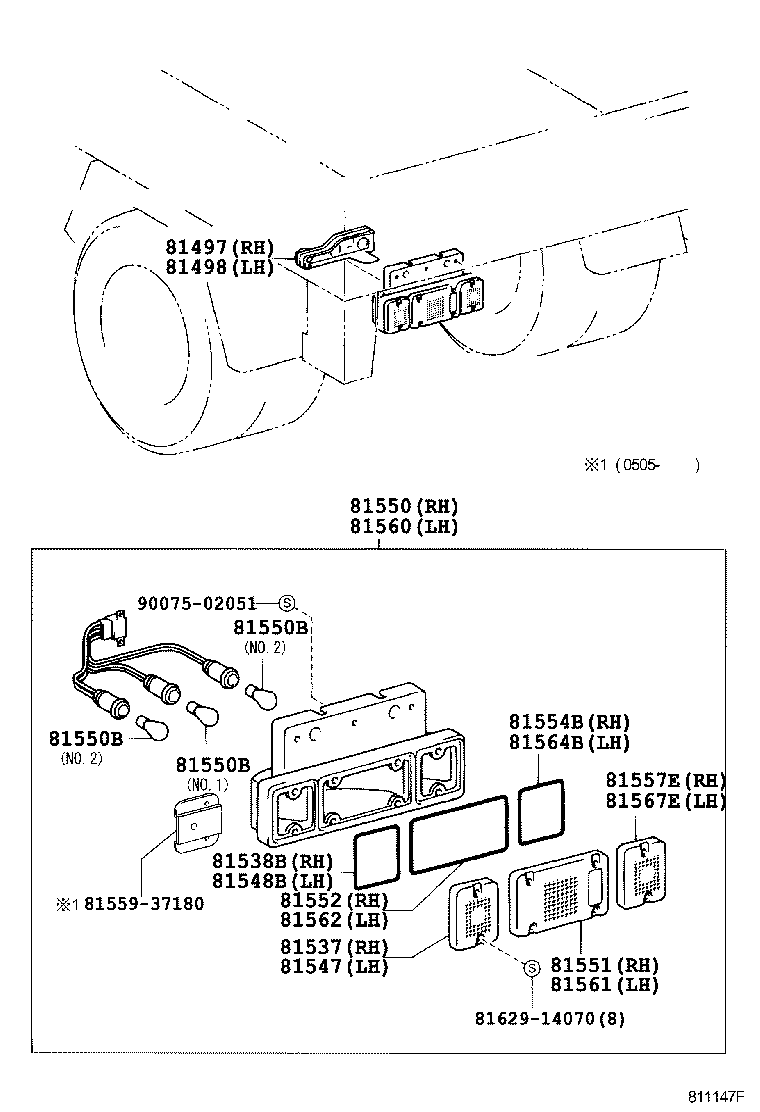  DYNA TOYOACE |  REAR COMBINATION LAMP