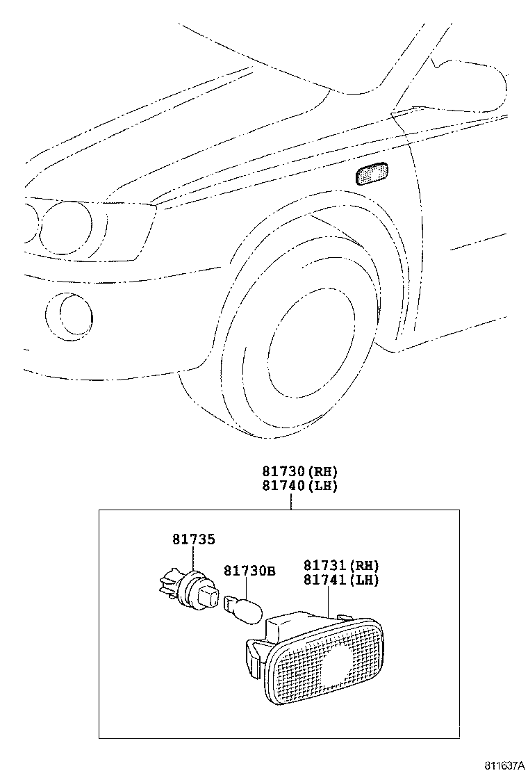  KLUGER L V |  SIDE TURN SIGNAL LAMP OUTER MIRROR LAMP