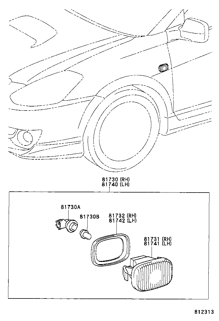  CALDINA |  SIDE TURN SIGNAL LAMP OUTER MIRROR LAMP