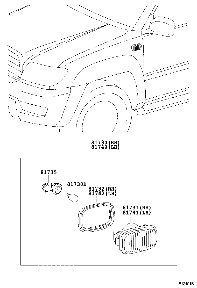  HILUX SURF |  SIDE TURN SIGNAL LAMP OUTER MIRROR LAMP